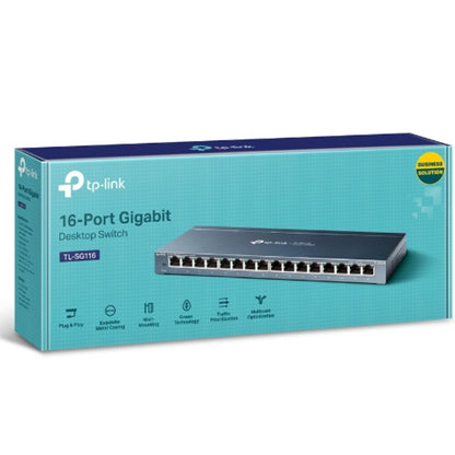 TP-Link TL-SG116 16-Port Gigabit Unmanaged Desktop/Wall Mounting Switch 32Gbps Capacity 23.81Mpps...