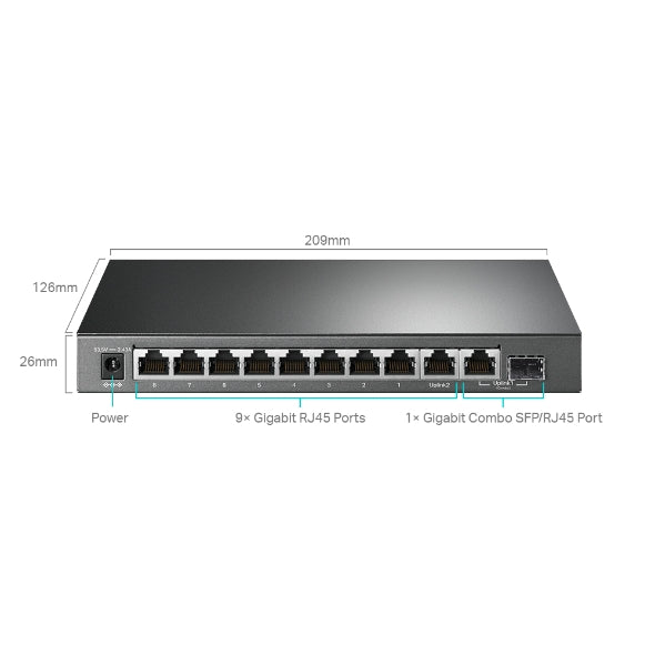 TP-Link TL-SG1210MPE 10-Port Gigabit Easy Smart Switch with 8-Port PoE+PORT: 8× Gigabit PoE+ Port... - Image 4
