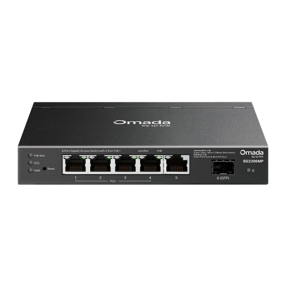 TP-Link SG2206MP Omada Access 6-Port Gigabit Switch with 4-Port PoE+ - Network - SMB