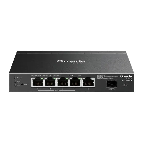 TP-Link SG2206MP Omada Access 6-Port Gigabit Switch with 4-Port PoE+ - Network - SMB