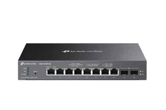 TP-Link SG2210XMP-M2 Omada 8-Port 2.5GBASE-T and 2-Port 10GE SFP+ Smart Switch with 8-Port PoE+,...
