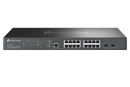 TP-Link SG3218XP-M2, Omada 16-Port 2.5G and 2-Port 10GE SFP+ L2+ Managed Switch with 8-Port PoE+,...