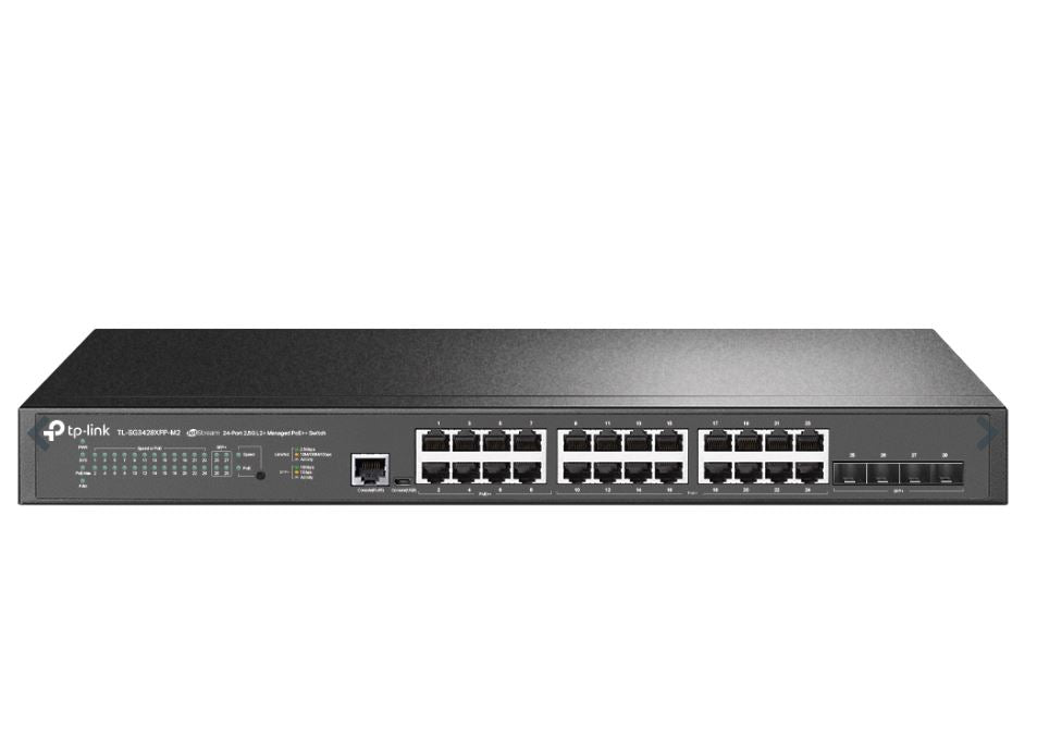 TP-Link SG3428XPP-M2 Omada 24-Port 2.5GBASE-T and 4-Port 10GE SFP+ L2+ Managed Switch with 16-Por...