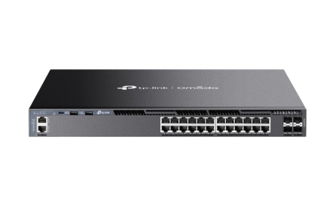 TP-Link SG6428X Omada 24-Port Gigabit Stackable L3 Managed Switch with 4 10GE SFP+ Slots, 24× Gig...