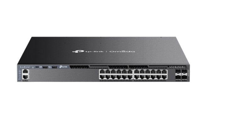 TP-Link SG6428XHP Omada 24-Port Gigabit Stackable L3 Managed PoE+ Switch with 4 10G Slots, Omada...