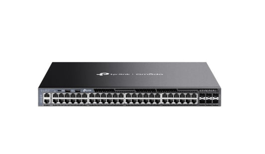 TP-Link SG6654X Omada 48-Port Gigabit Stackable L3 Managed Switch with 6 10GE SFP+ Slots, 48× Gig...