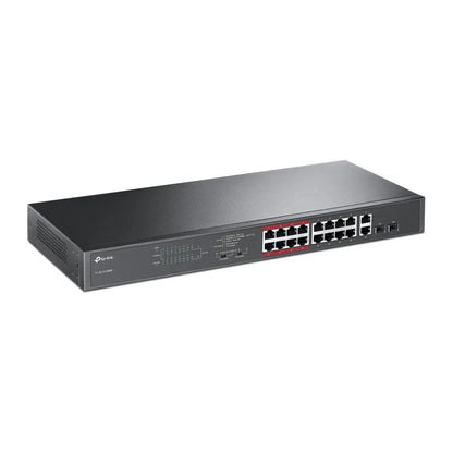 TP-Link TL-SL1218MP 16-Port 10/100Mbps PoE+ Switch, 16 10/100Mbps RJ45 Ports, 2 Gigabit RJ45 Port... - Image 2