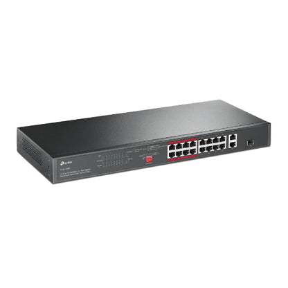 TP-Link TL-SL1218P 16-Port 10/100 Mbps + 2-Port Gigabit Rackmount Switch with 16-Port PoE+, Up to... - Image 2