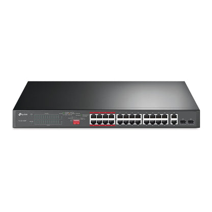 TP-Link TL-SL1226P 24-Port 10/100Mbps + 2-Port Gigabit Unmanaged PoE+ Switch , Up To 250W For all...