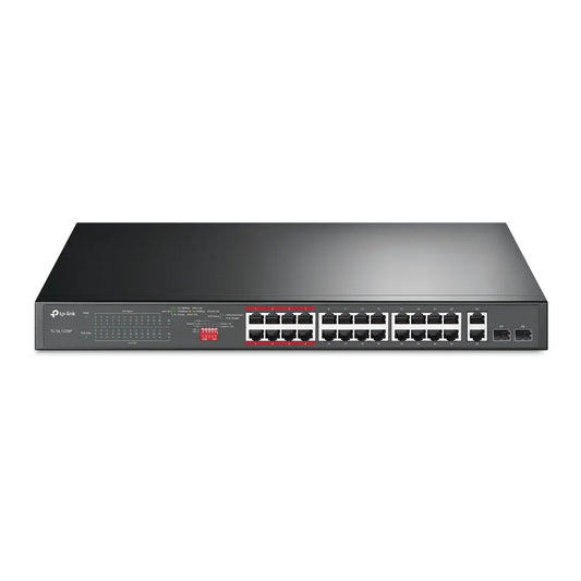 TP-Link TL-SL1226P 24-Port 10/100Mbps + 2-Port Gigabit Unmanaged PoE+ Switch , Up To 250W For all...