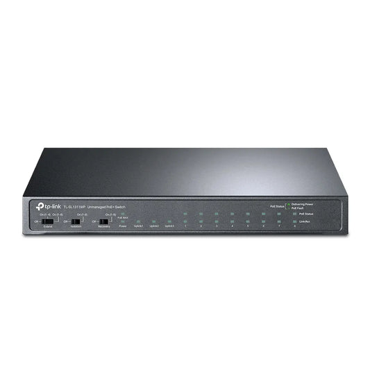 (E)TP-Link TL-SL1311MP 8-Port 10/100Mbps + 3-Port Gigabit Desktop Switch with 8-Port PoE+, Extend...