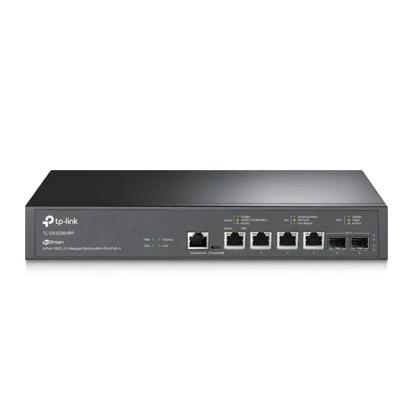 TP-Link SX3206HPP Omada JetStream 6-Port 10GE L2+ Managed Switch with 4-Port PoE++, 4× 10G PoE++...