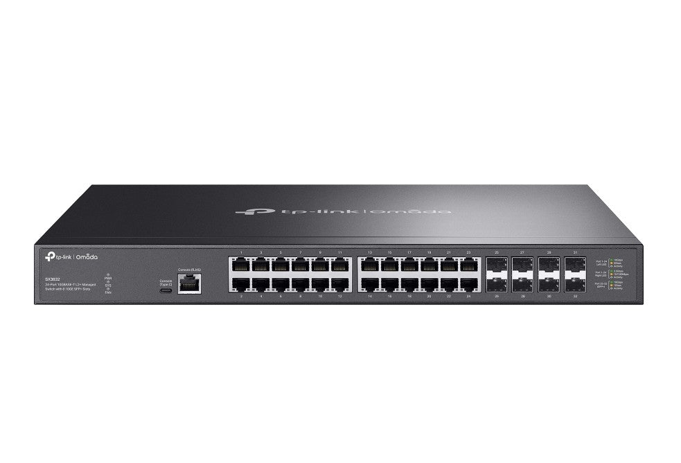 TP-Link SX3832 Omada 24-Port 10GBASE-T L2+ Managed Switch with 8 10GE SFP+ Slots (SX3832)；24× 1/2...