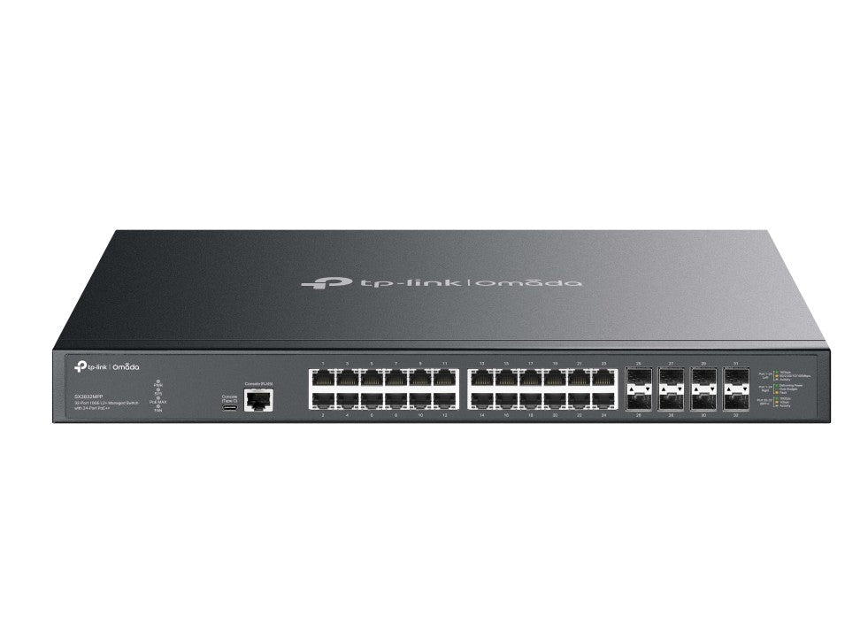 TP-Link SX3832MPP Omada 32-Port 10GE L2+ Managed Switch with 24-Port PoE++, Integration with Omad...