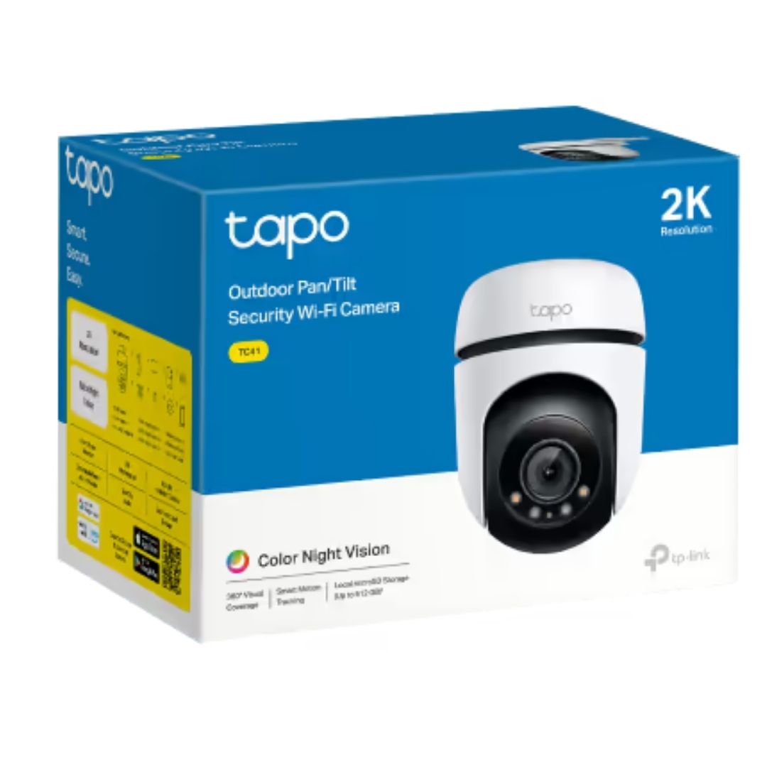 TP-Link TC41 Outdoor Pan/Tilt Security WiFi Camera, 2K, Colour Night Vision, 360° Visual Coverage...