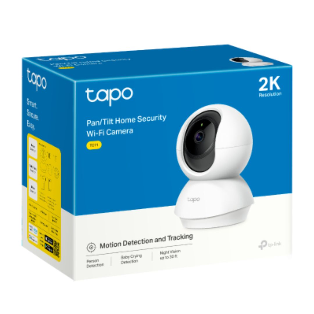 TP-Link TC71 Pan/Tilt Home Security Wi-Fi Camera, 2K, 3MP (2304x1296), Two-Way Audio, Sound  Ligh...