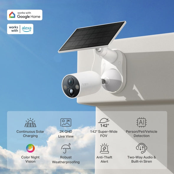 TP-Link TC85 KIT Solar-Powered Security Camera Kit, 2K QHD Live View - Network - Consumer - Image 4
