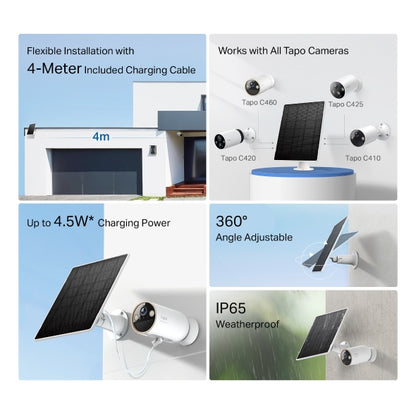 TP-Link Tapo A202 Solar Panel, Works with Tapo Battery Cameras, Flexible Installation - Network... - Image 4