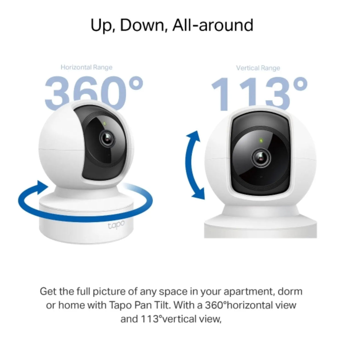 TP-Link Tapo C212 Pan/Tilt Home Security Wi-Fi Camera, 2K (2304x1296), 2.4 GHz, Horizontal 360º,... - Image 3