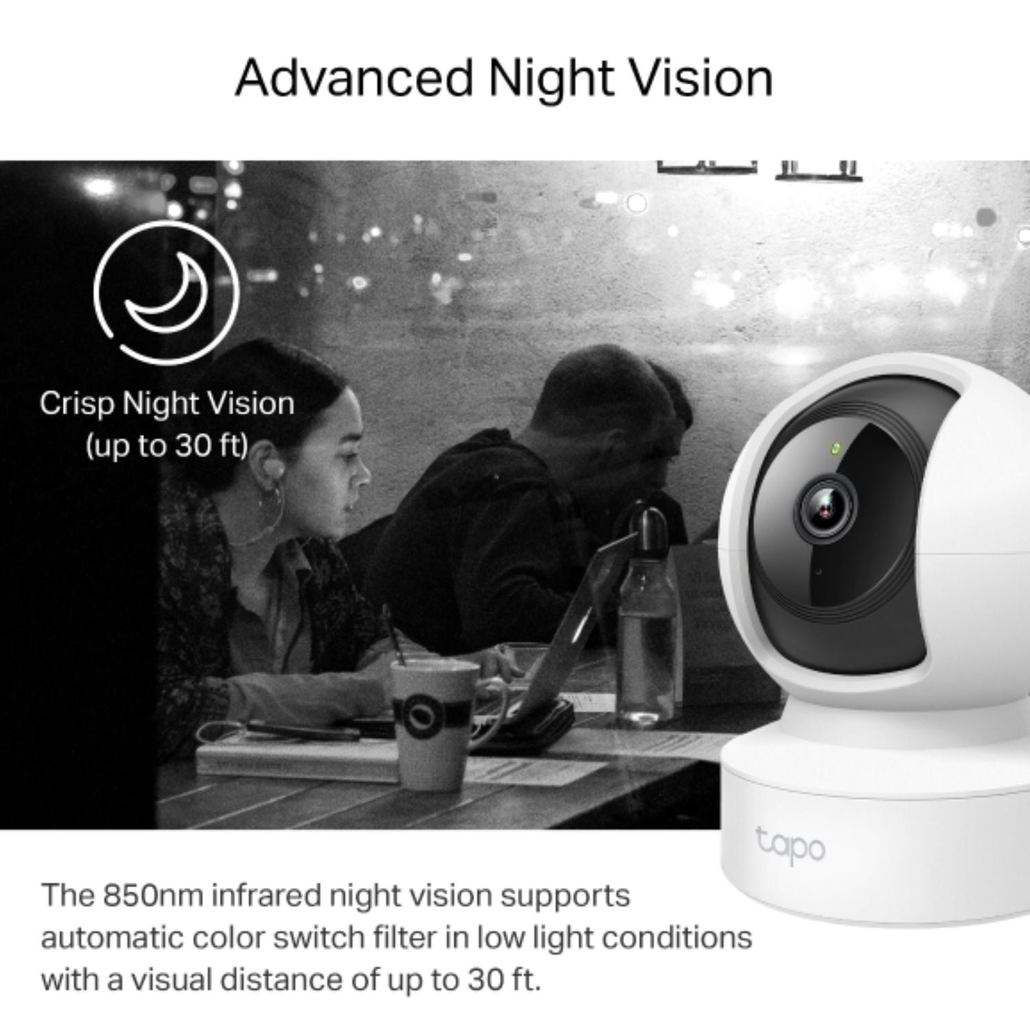 TP-Link Tapo C212, Pan/Tilt Home Security Wi-Fi Camera, 2K (2304x1296), 2.4 GHz, Horizontal 360º,... - Image 4