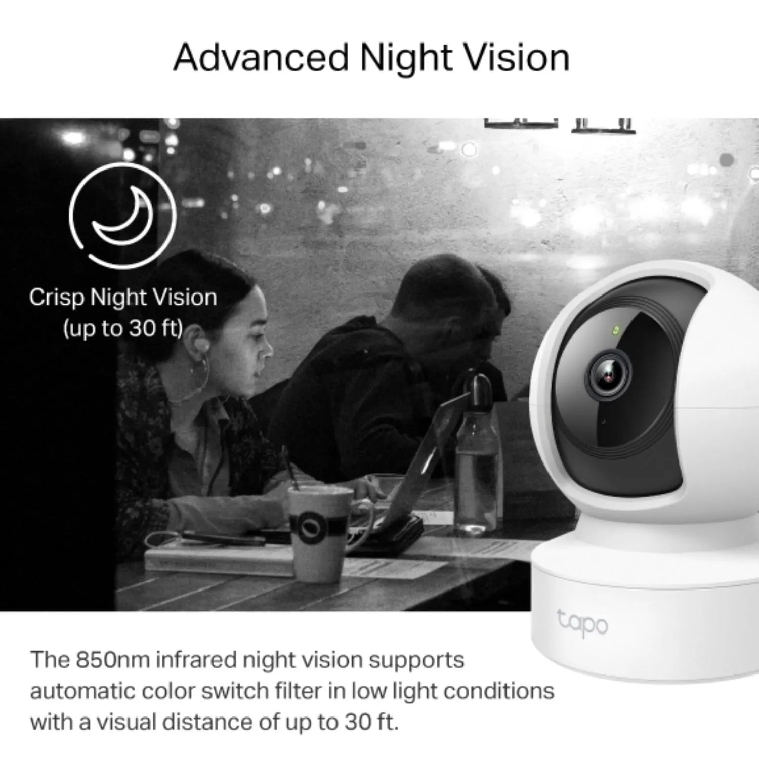 TP-Link Tapo C212 Pan/Tilt Home Security Wi-Fi Camera, 2K (2304x1296), 2.4 GHz, Horizontal 360º,... - Image 4