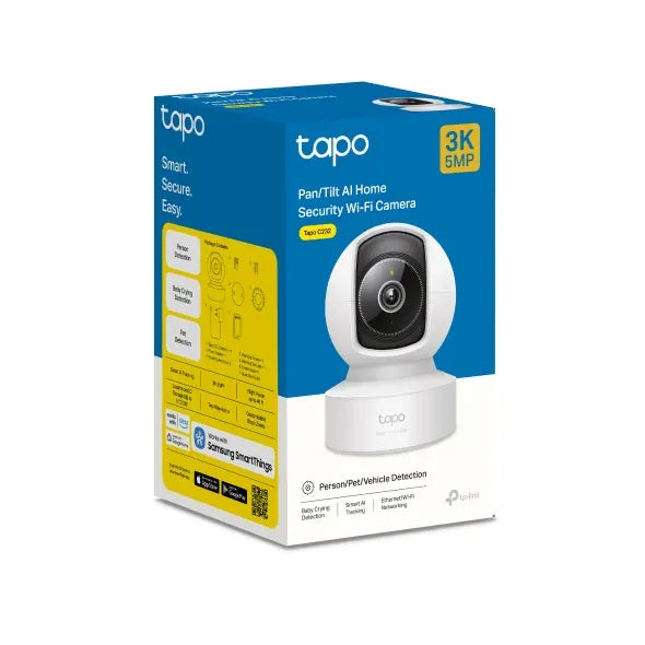 TP-Link Tapo C232 Pan/Tilt AI Home Security Wi-Fi Camera – 3K 5MP + Ethernet port - Network - Con...