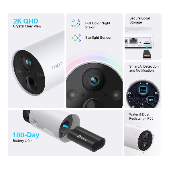 TP-Link Tapo C420 Tapo Smart Wire-Free Camera, 4MP, Starlight Sensor, Full-Color Night Vision, Wa... - Image 2