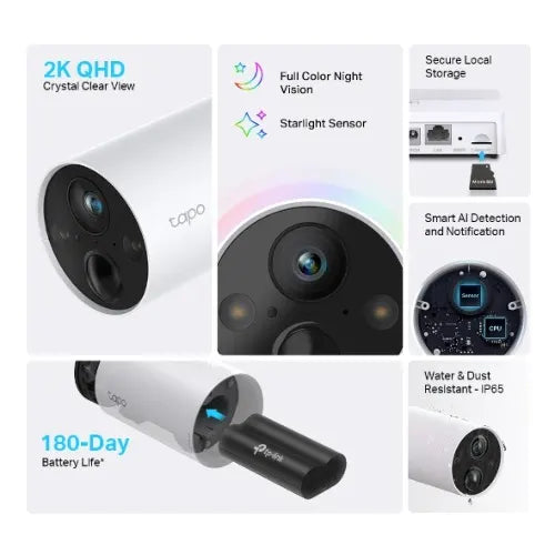 (EOL)TP-Link Tapo C420 Tapo Smart Wire-Free Camera, 4MP, Starlight Sensor, Full-Color Night Visio... - Image 2