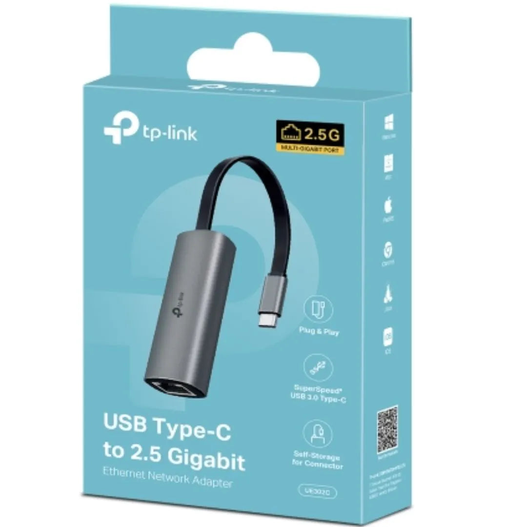 TP-Link UE302C USB Type-C to 2.5 Gigabit Ethernet Network Adapter, 1 USB 3.0 Type-C Connector, 1×...