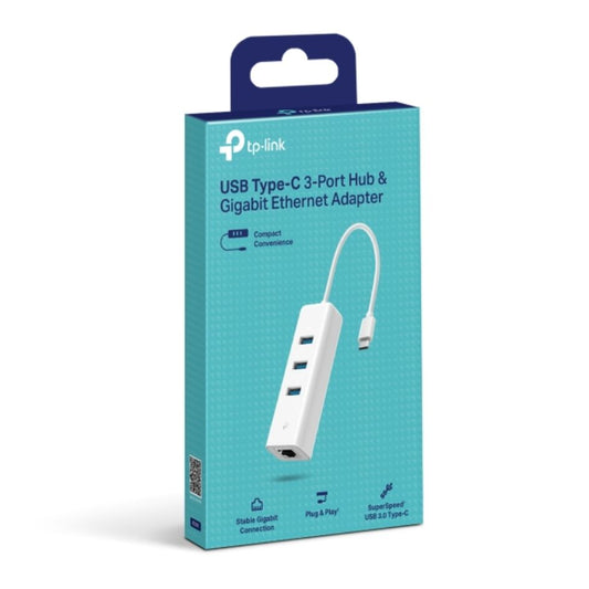 TP-Link UE330C USB 3.0 Type-C to Gigabit Ethernet Network Adapter with 3-Port USB 3.0 Type-A Hub...