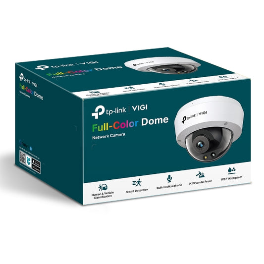 TP-Link VIGI 3MP C230(4mm) Full-Color Dome Network Camera, 4mm Lens, Smart Detection, 3YW - Secur...
