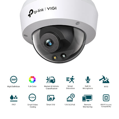 TP-Link VIGI 3MP C230(4mm) Full-Color Dome Network Camera, 4mm Lens, Smart Detection, 3YW - Secur... - Image 3