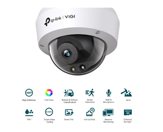 TP-Link VIGI 4MP C240(2.8mm) Full-Color Dome Network Camera, 2.8mm Lens, Smart Detection, 3YW - S... - Image 3