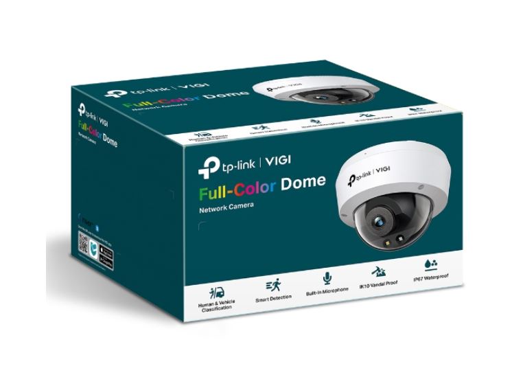TP-Link VIGI 5MP C250(4mm) Full-Colour Dome Network Camera, 4mm Lems, Smart Detection 3YW - Secur...