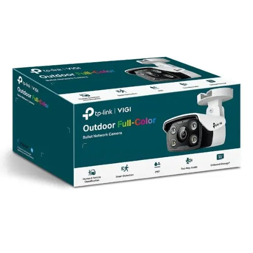 TP-Link VIGI 4MP C340(2.8mm) Outdoor Full-Colour Bullet Network Camera, 2.8mm Lens, Smart Detecti...
