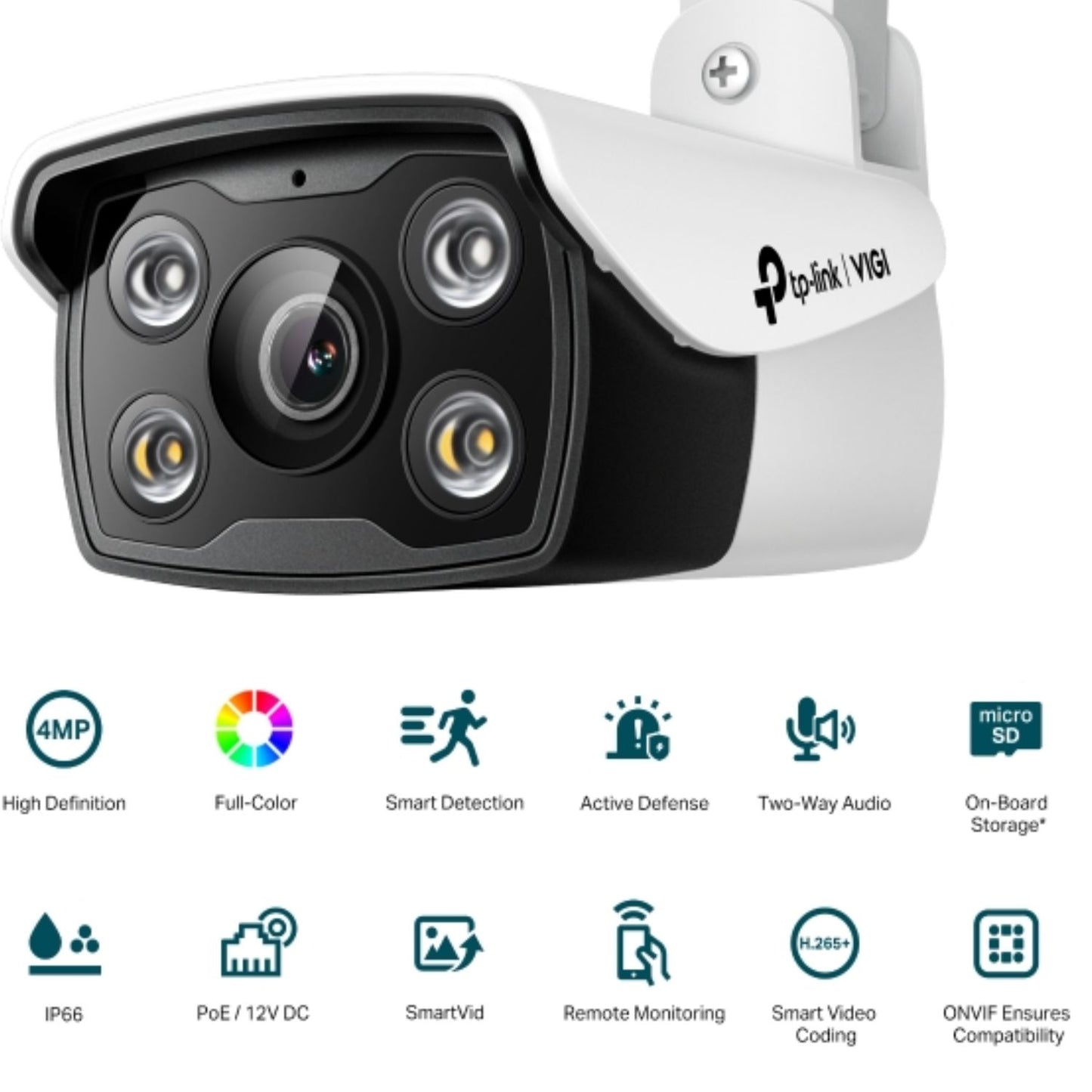 TP-Link VIGI 4MP C340(2.8mm) Outdoor Full-Colour Bullet Network Camera, 2.8mm Lens, Smart Detecti... - Image 2