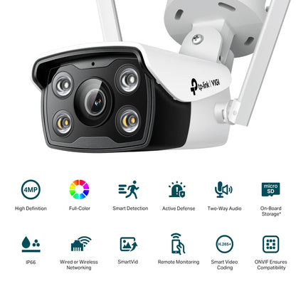 TP-Link VIGI 4MP C340-W(4mm) Outdoor Full-Colour Wi-Fi Bullet Network Camera, 4mm Lens, Smart Det... - Image 2