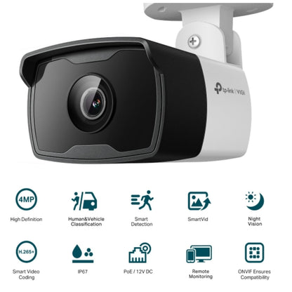 TP-Link VIGI 4MP C340I(2.8mm) Outdoor IR Bullet Network Camera, 2.8mm Lens, Smart Detection, 3YW... - Image 3