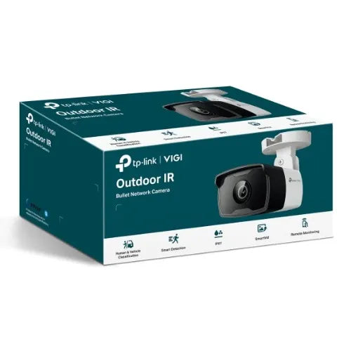 TP-Link VIGI 4MP C340I(4mm) Outdoor IR Bullet Network Camera, 4mm Lens, Smart Detection, 3YW - Se...