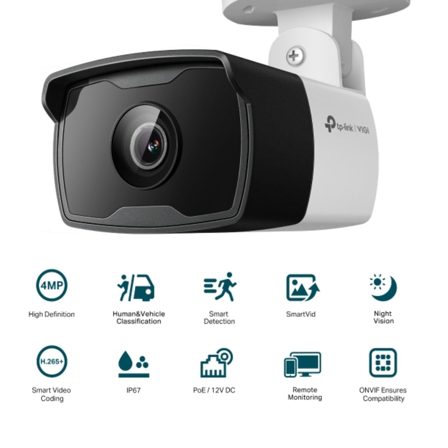 TP-Link VIGI 4MP C340I(6mm) Outdoor IR Bullet Network Camera,6mm Lens, Smart Detection, 3YW - Sec... - Image 3