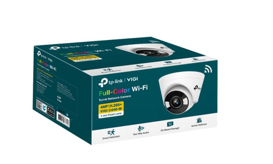 TP-Link VIGI 4MP C440-W(4mm) Full-Colour Wi-Fi Turret Network Camera,4mm Lens, Smart Detection, 3...