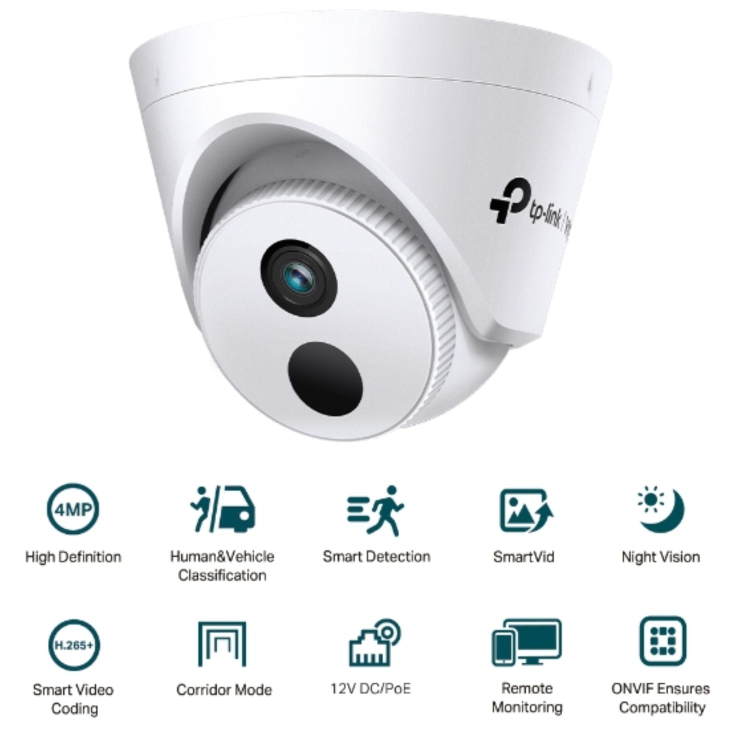 TP-Link VIGI 4MP C440I(4mm) IR Turret Network Camera,4mm Lens, Corridor Mode, Smart Detection,3YW... - Image 3