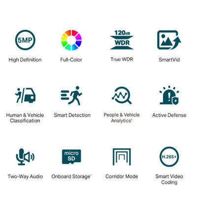 TP-Link VIGI 5MP C450(4mm)  Full-Colour Turret Network Camera, 4mm Lens, Two-Way Audio, Corridor... - Image 3