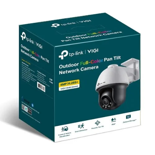 TP-Link VIGI 4MP C540(4mm) Outdoor Full-Colour Pan Tilt Network Camera, 4mm Lens, Smart Detection...