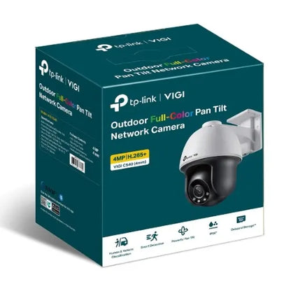 TP-Link VIGI 4MP C540(4mm) Outdoor Full-Colour Pan Tilt Network Camera, 4mm Lens, Smart Detection...