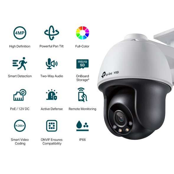 TP-Link VIGI 4MP C540(4mm) Outdoor Full-Colour Pan Tilt Network Camera, 4mm Lens, Smart Detection... - Image 3