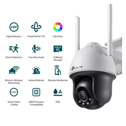 TP-Link VIGI 4MP C540-W(4mm) Outdoor Full-Colour Wi-Fi Pan Tilt Network Camera, 4mm Lens, Smart D... - Image 3