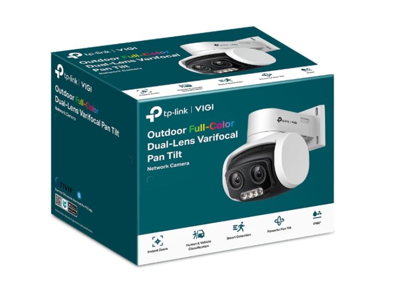 TP-Link VIGI 4MP C540V Outdoor Full-Color Dual-Lens Varifocal Pan Tilt Network Camera,Two-Way Aud...