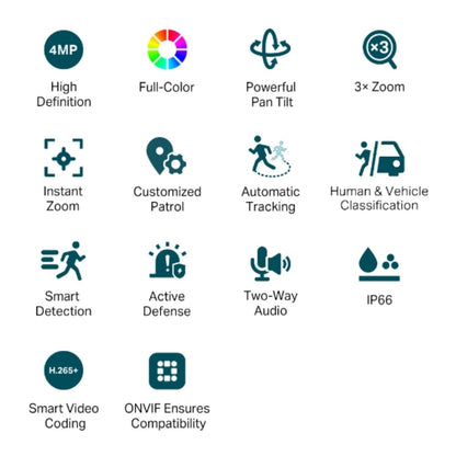 TP-Link VIGI 4MP C540V Outdoor Full-Color Dual-Lens Varifocal Pan Tilt Network Camera,Two-Way Aud... - Image 3