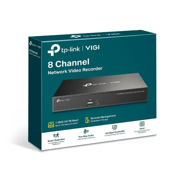 (CH)TP-Link VIGI NVR1008H 8 Channel Network Video Recorder, 24/7 Continuous Recording, Up To 10TB...